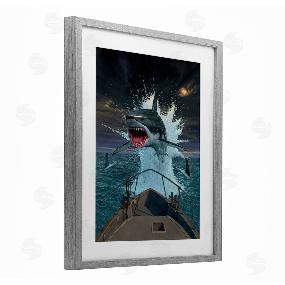 Vincent Hie Fish Out Of Water Gray Framed Print Under Glass Wall Art