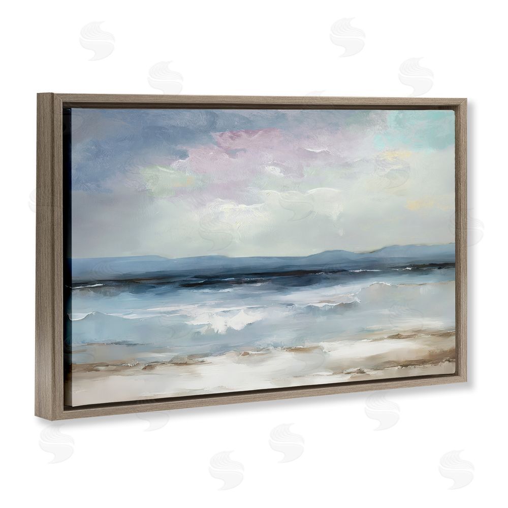 Annabelle Hall Calm Sea Of Sighs Brown Floating Frame Canvas Wall Art Print