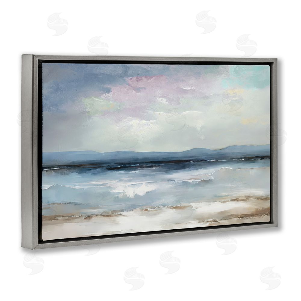 Annabelle Hall Calm Sea Of Sighs Gray Floating Frame Canvas Wall Art Print