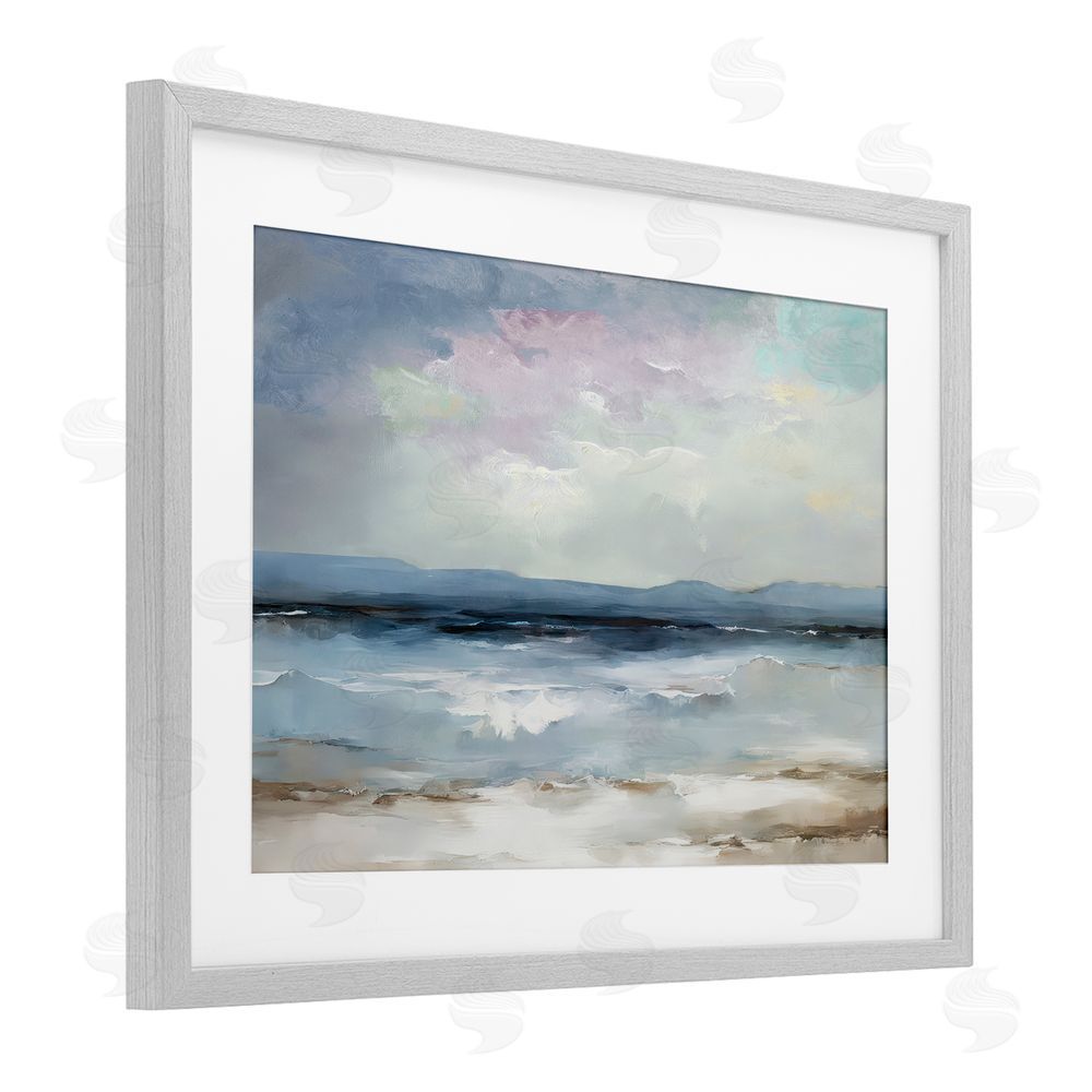 Annabelle Hall Calm Sea Of Sighs Gray Framed Print Under Glass Wall Art