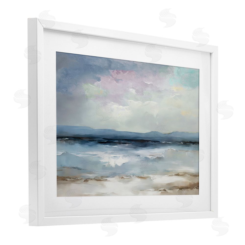 Annabelle Hall Calm Sea Of Sighs White Framed Print Under Glass Wall Art