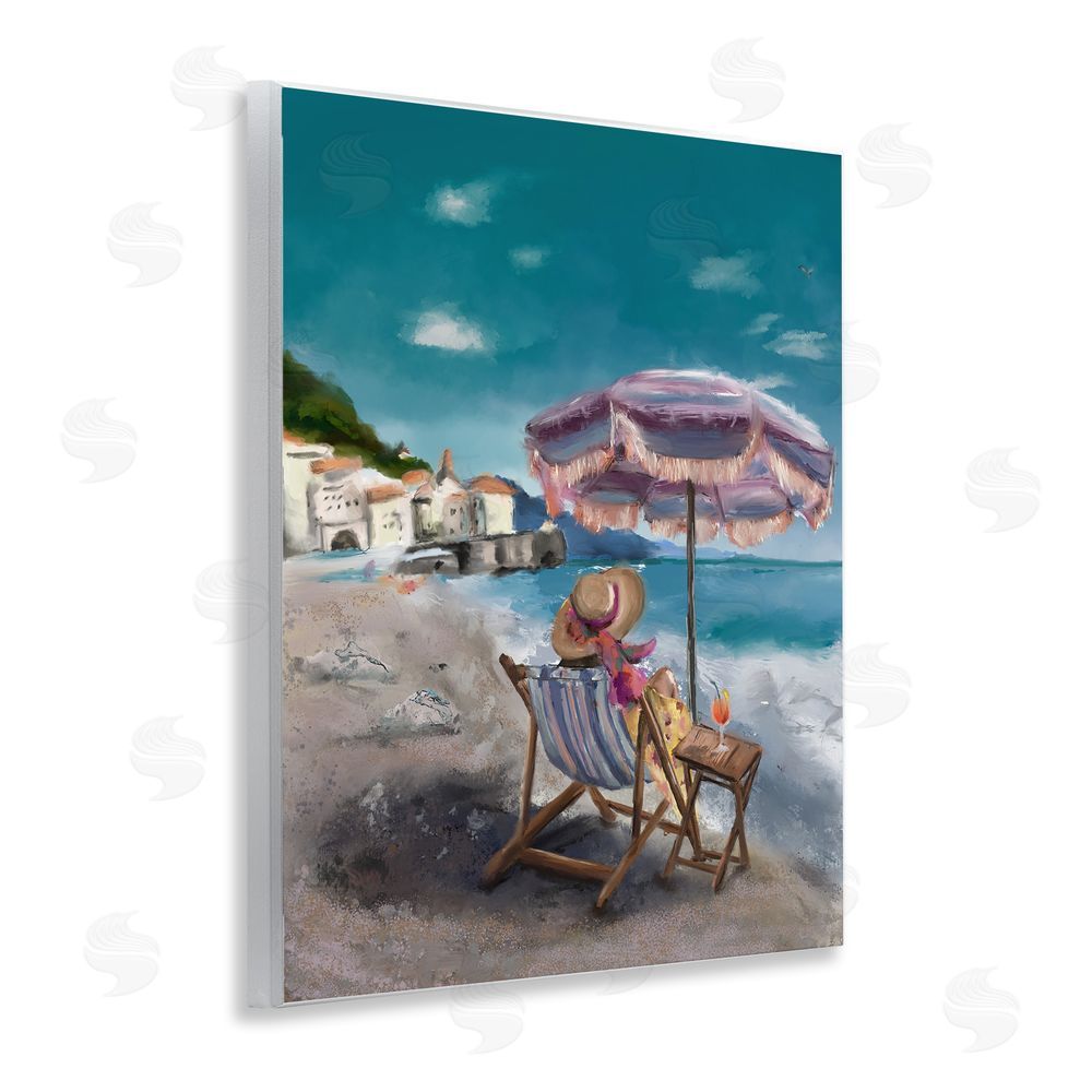 Denise Bartkus Beachside Italian Hangout Wooden Wall Plaque Art Print