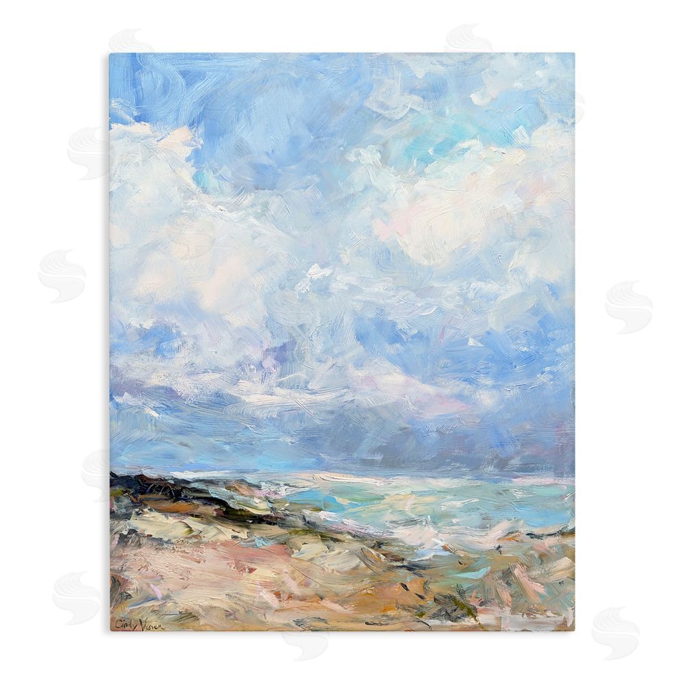 Cindy Vener Coastal Landscape Impression Stretched Canvas Wall Art Print