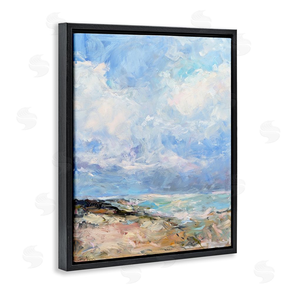 Cindy Vener Coastal Landscape Impression Black Floating Frame Canvas Wall Art Print