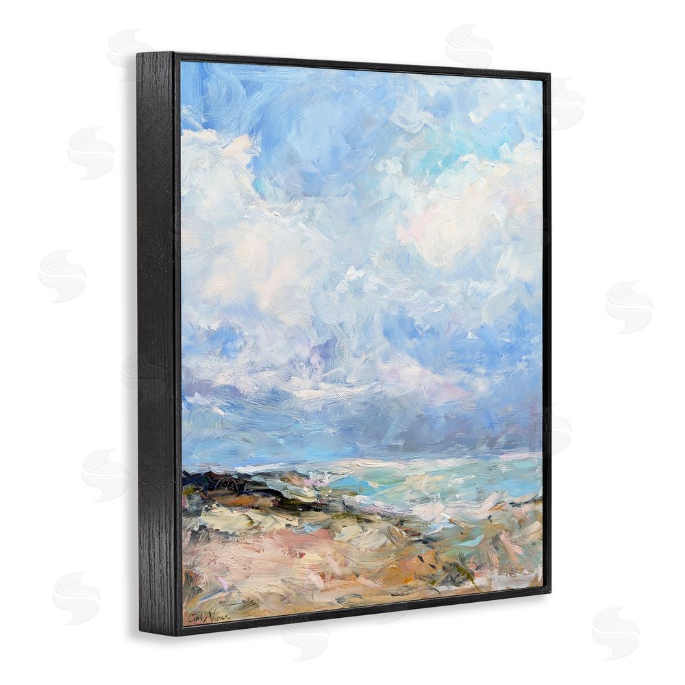 Cindy Vener Coastal Landscape Impression Black Framed Giclee Wall Art Print