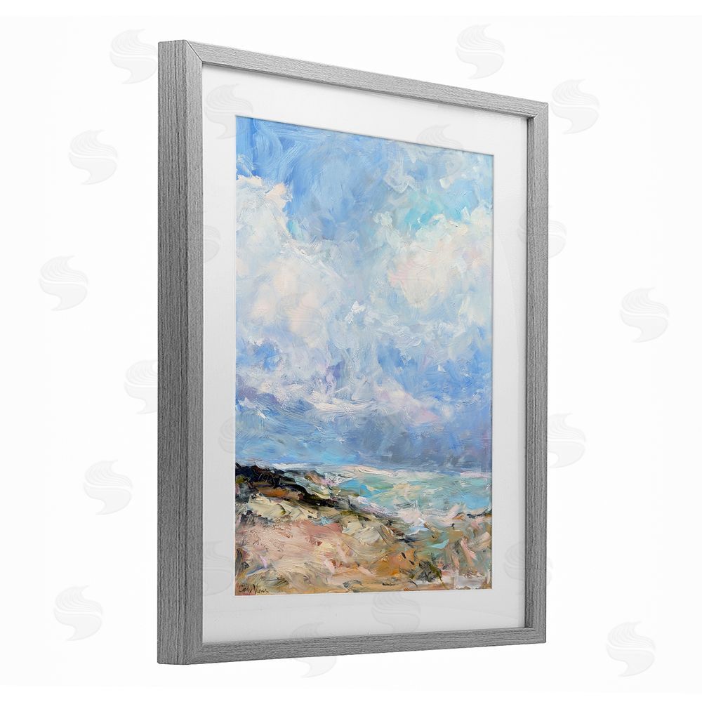 Cindy Vener Coastal Landscape Impression Gray Framed Print Under Glass Wall Art