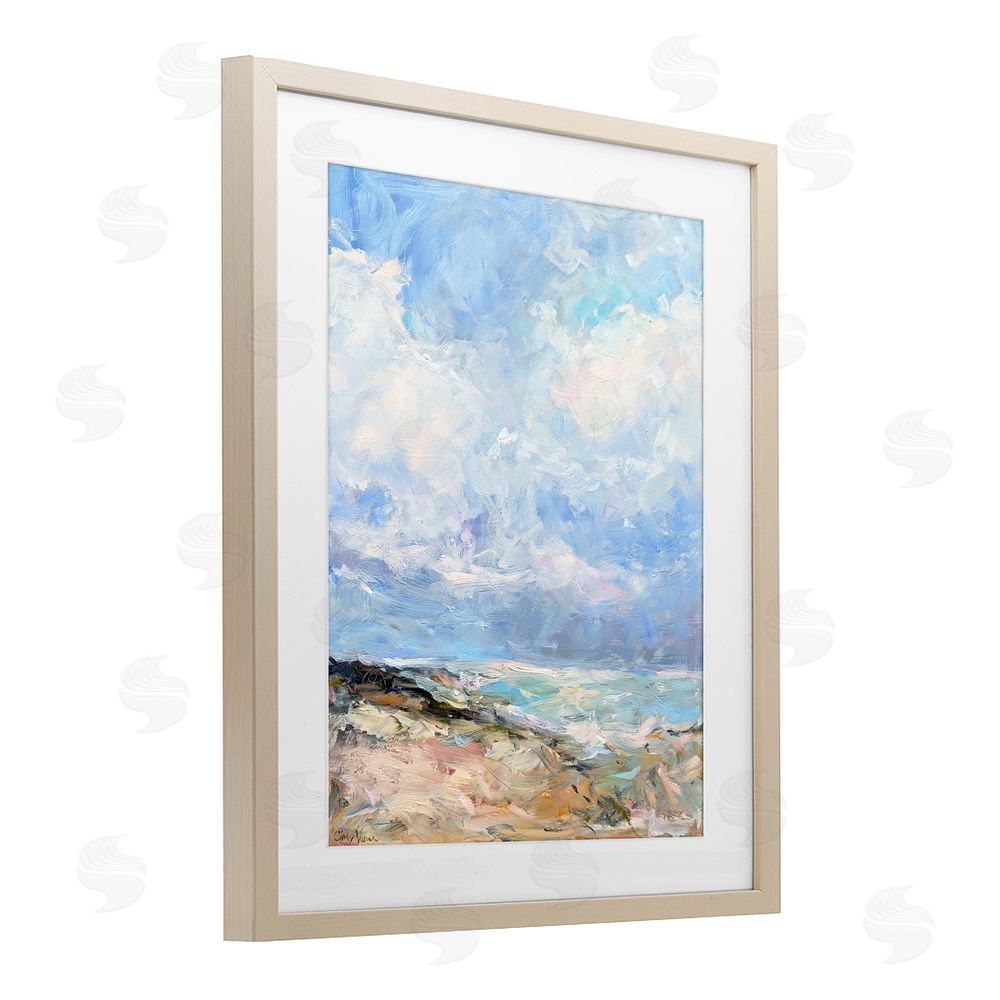 Cindy Vener Coastal Landscape Impression Brown Framed Print Under Glass Wall Art