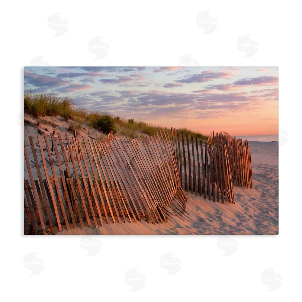 MJ Photography Brick Beach Peachy Sunrise Stretched Canvas Wall Art Print