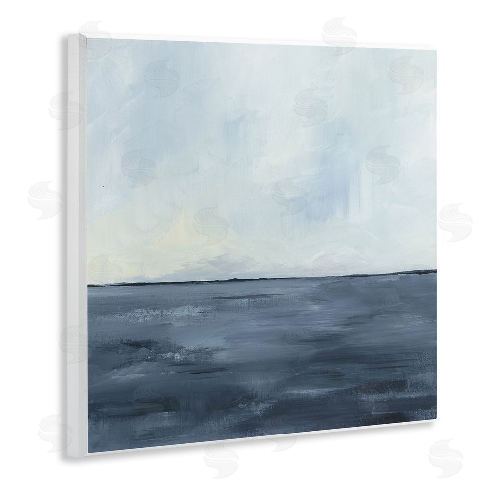 Kristen Dalpiaz Calm Seascape Blue Horizon Wooden Wall Plaque Art Print