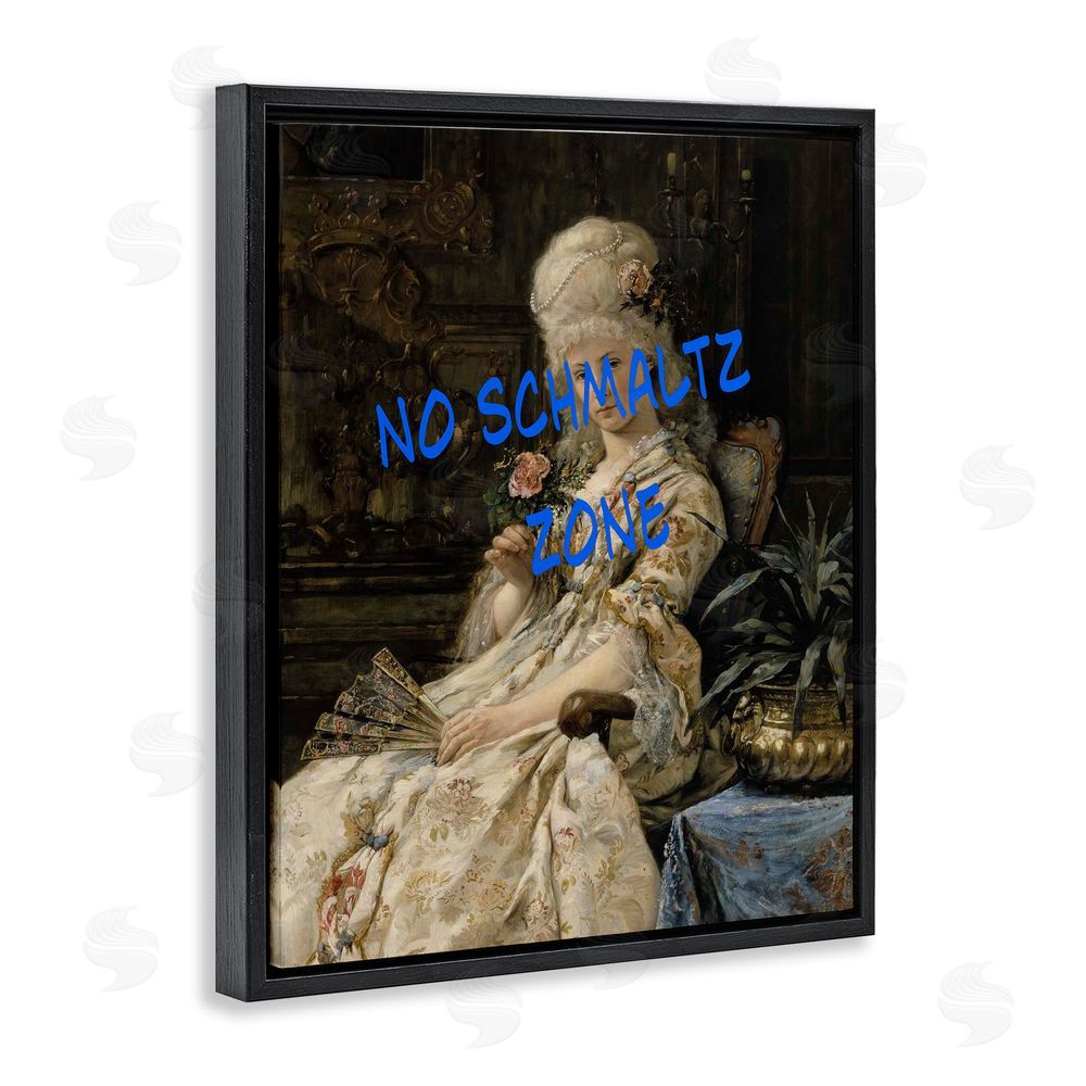 Grotto Studios Iconic No Schmaltz Zone Black Floating Frame Canvas Wall Art Print