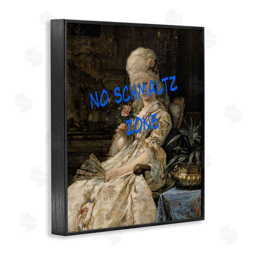 Grotto Studios Iconic No Schmaltz Zone Black Framed Giclee Wall Art Print