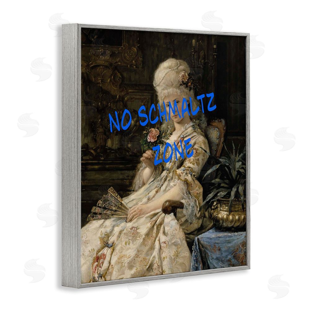 Grotto Studios Iconic No Schmaltz Zone Gray Framed Giclee Wall Art Print