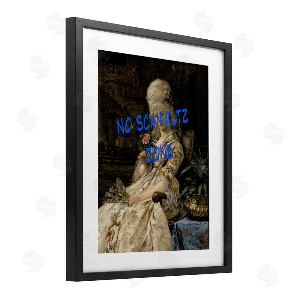 Grotto Studios Iconic No Schmaltz Zone Black Framed Print Under Glass Wall Art