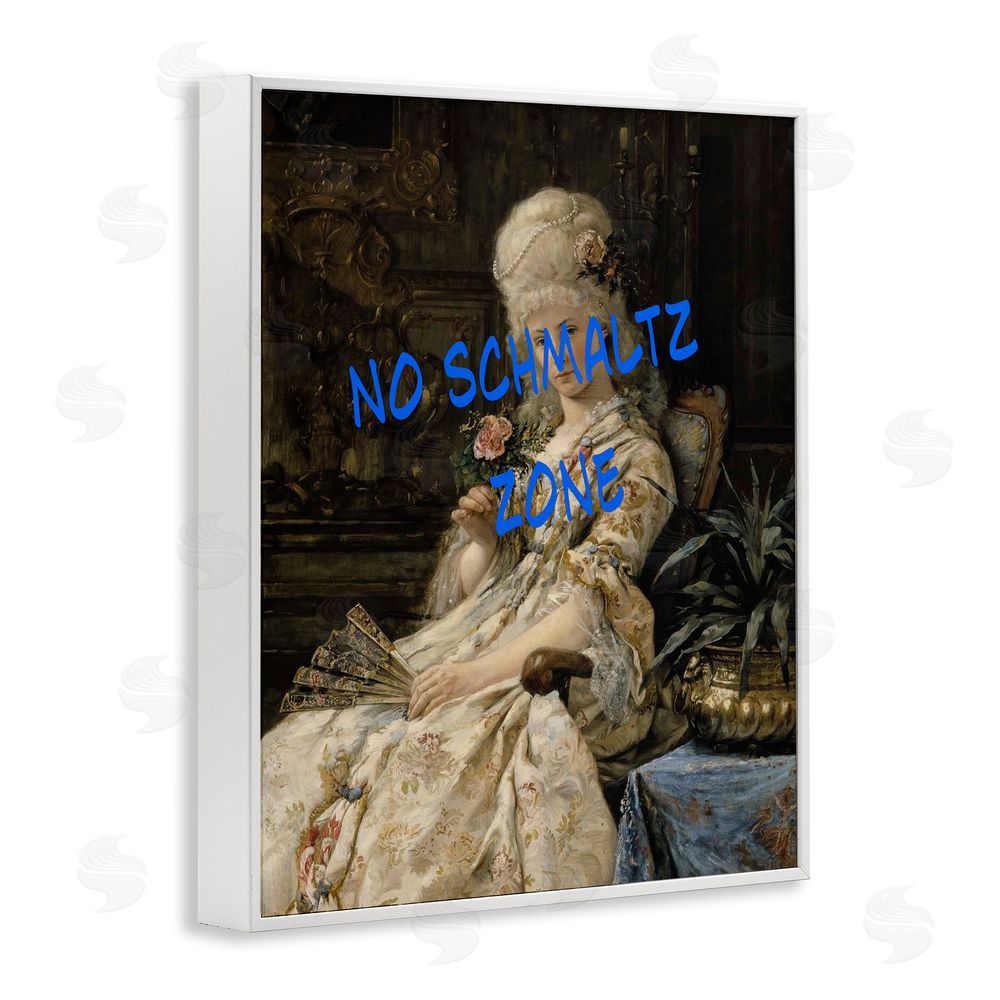 Grotto Studios Iconic No Schmaltz Zone White Framed Giclee Wall Art Print
