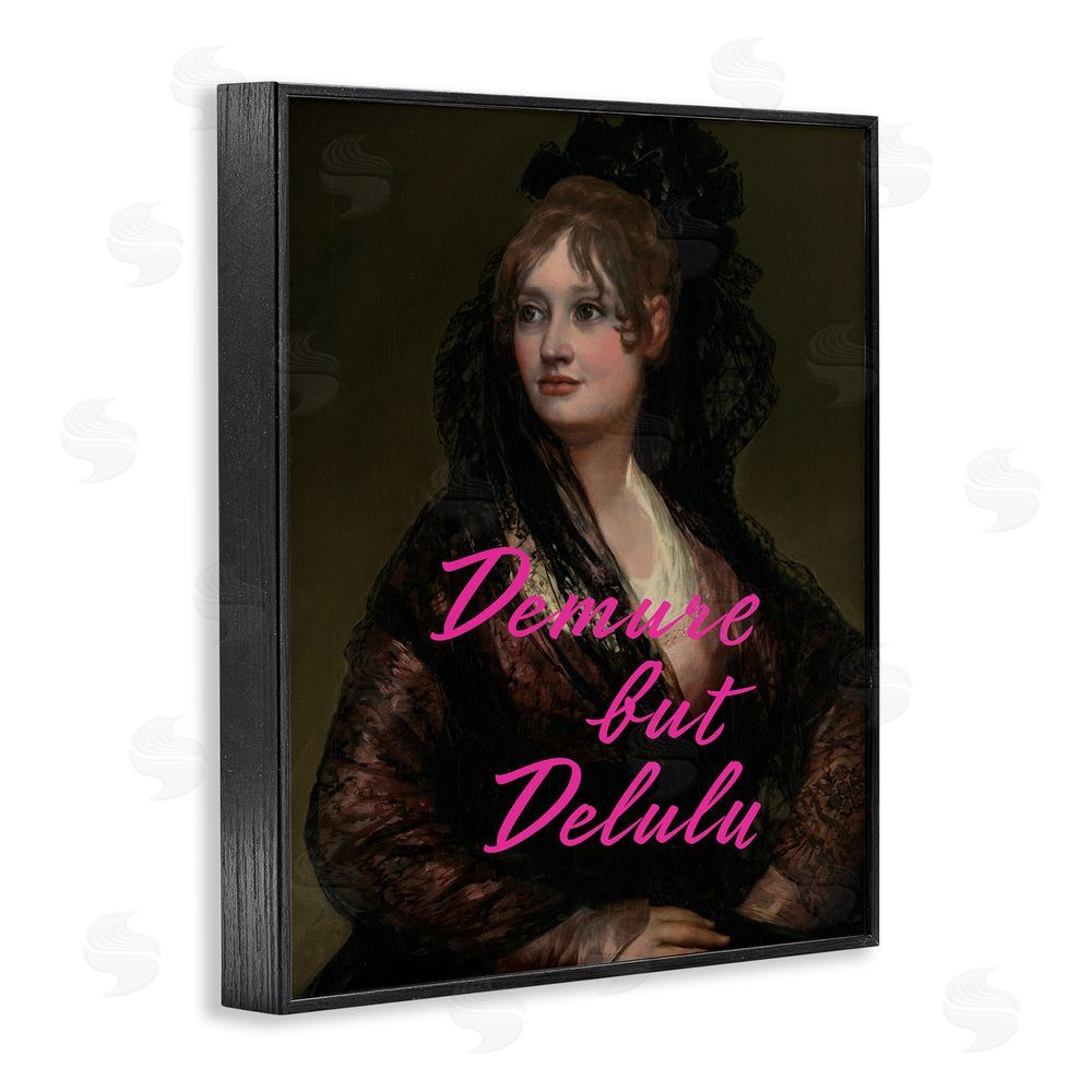 Grotto Studios Iconic Demure But Delulu Black Framed Giclee Wall Art Print