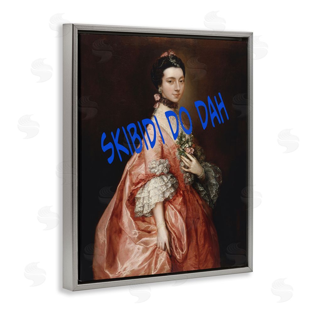 Grotto Studios Iconic Skibidi Do Dah Gray Floating Frame Canvas Wall Art Print