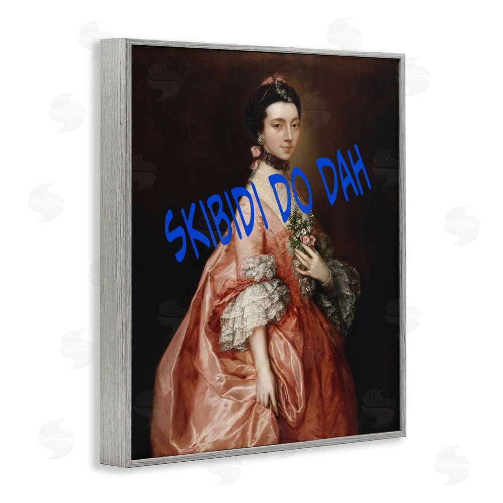Grotto Studios Iconic Skibidi Do Dah Gray Framed Giclee Wall Art Print