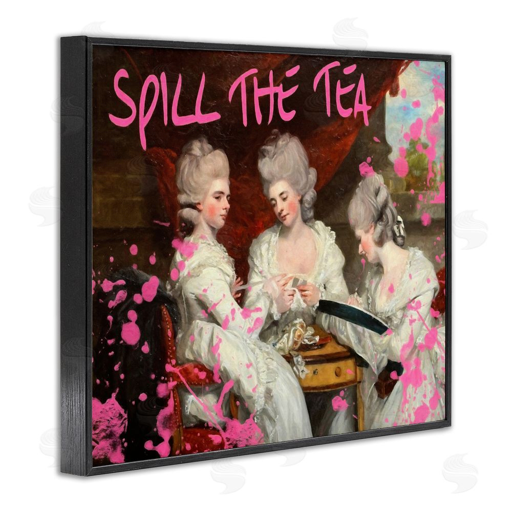 Grotto Studios Spill The Tea Iconic Ladies Black Framed Giclee Wall Art Print