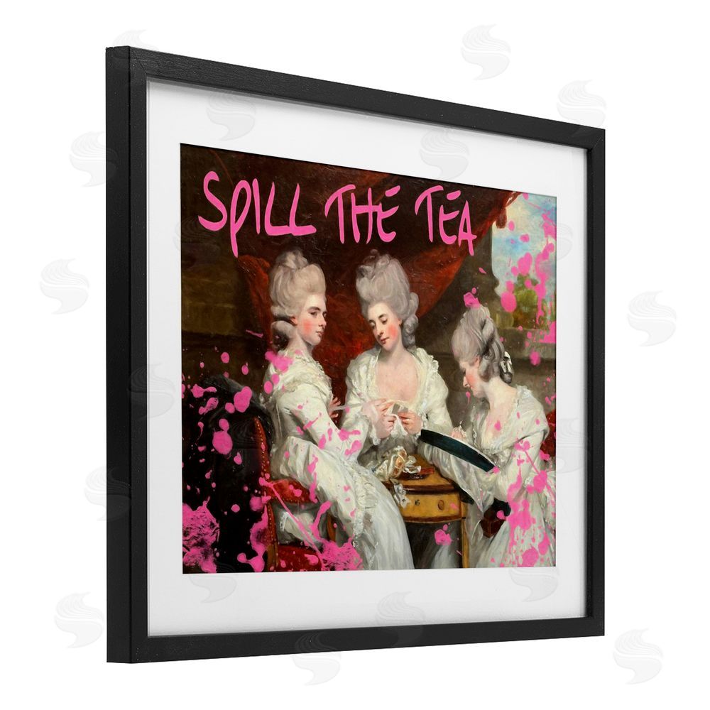 Grotto Studios Spill The Tea Iconic Ladies Black Framed Print Under Glass Wall Art