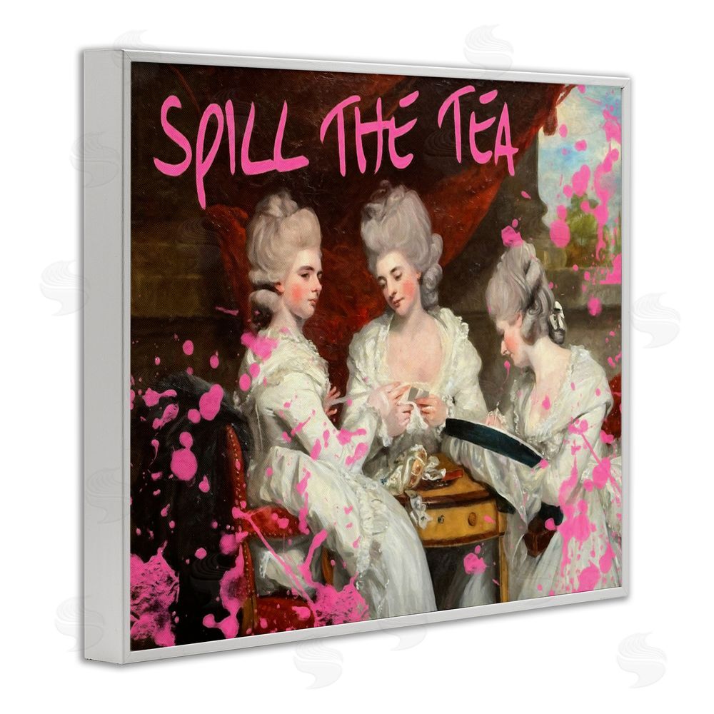 Grotto Studios Spill The Tea Iconic Ladies White Framed Giclee Wall Art Print