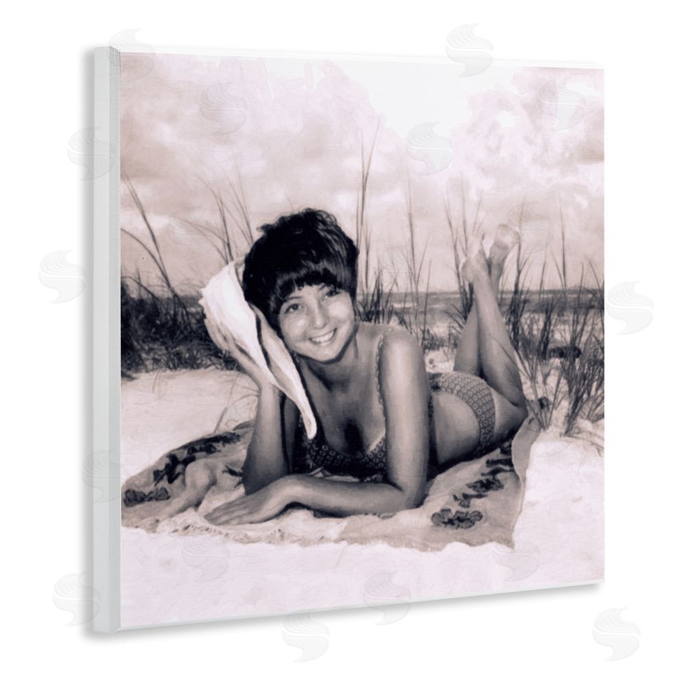 Grotto Studios Vintage Summer Girl with Conch Wall Plaque Art Print