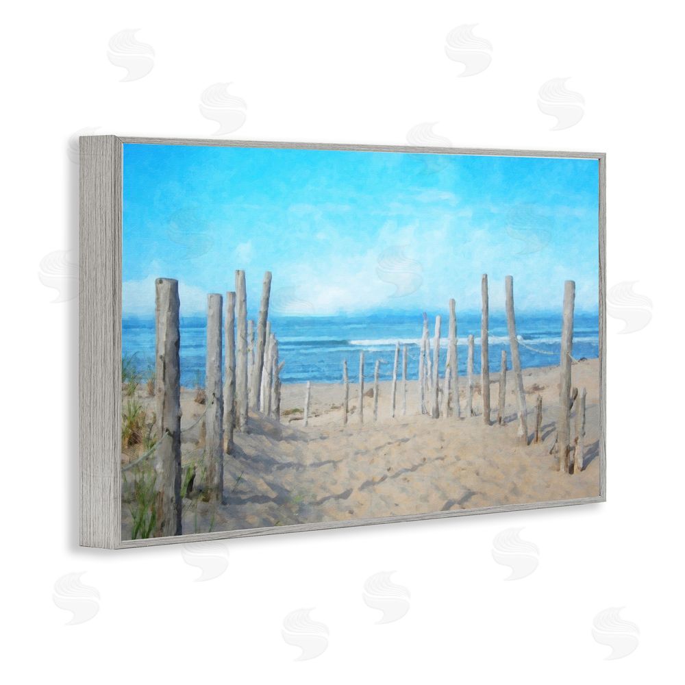 Grotto Studios National Seashore Vista Gray Framed Giclee Wall Art Print