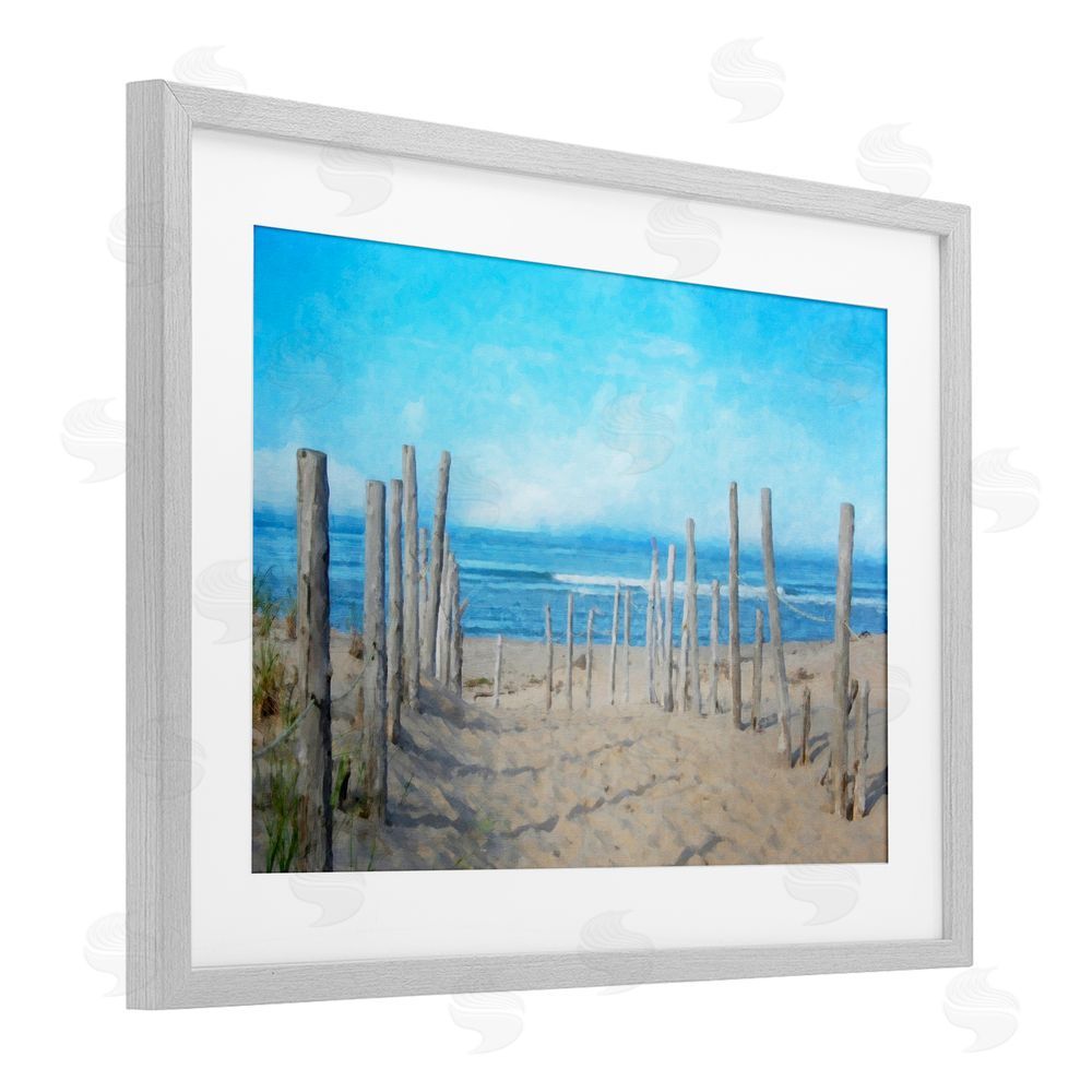 Grotto Studios National Seashore Vista Gray Framed Print Under Glass Wall Art