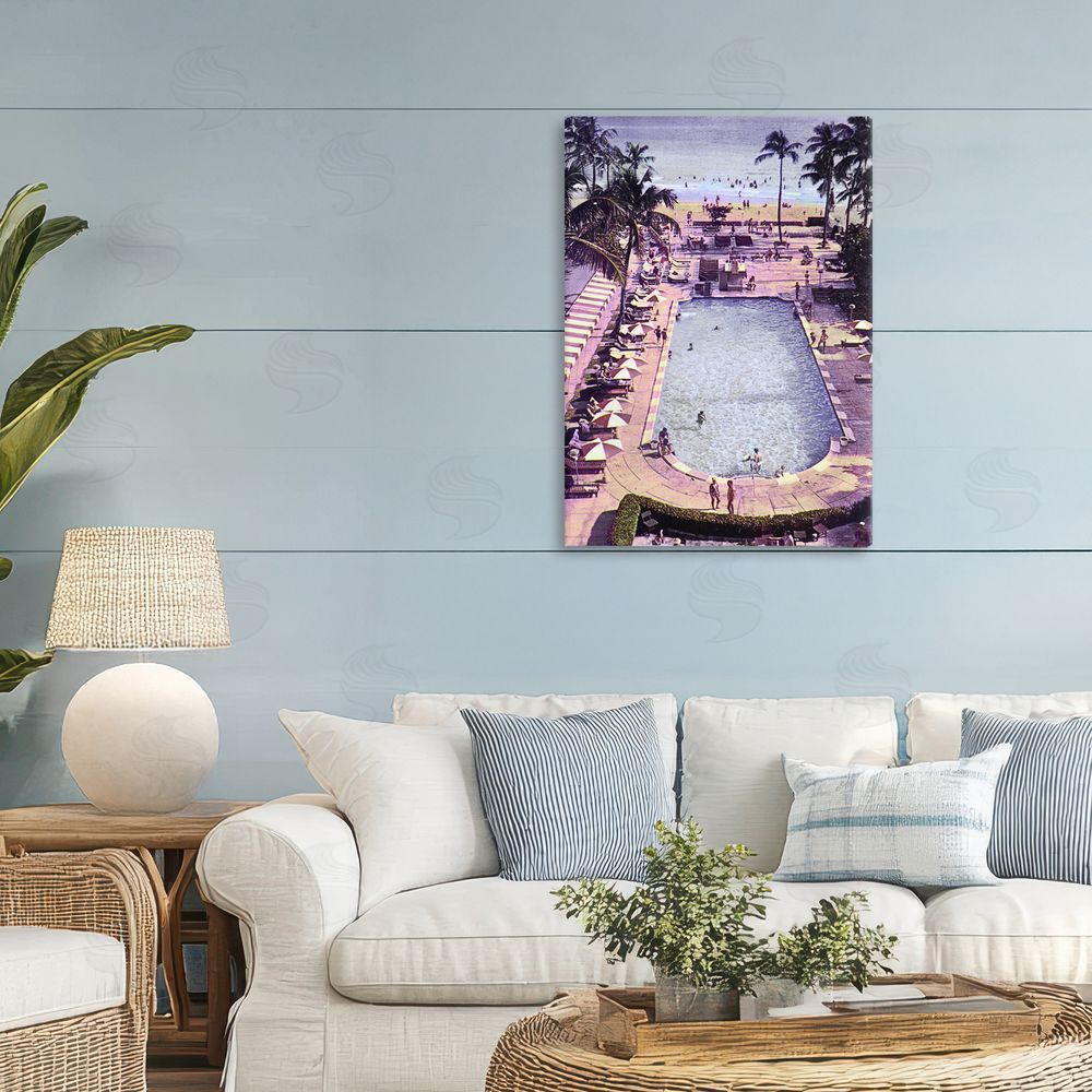 Grotto Studios Vintage Miami Sands Stretched Canvas Wall Art in Room