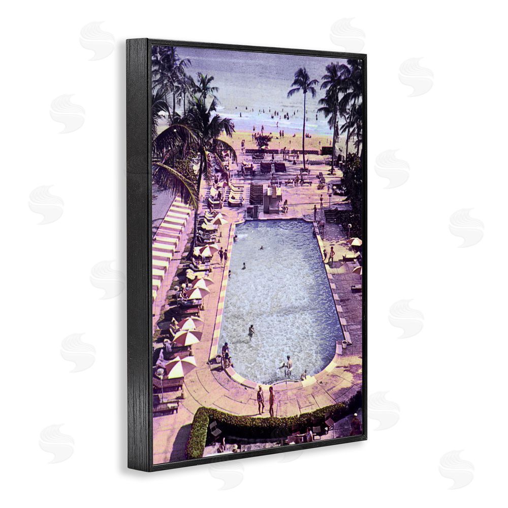 Grotto Studios Vintage Miami Sands Black Framed Giclee Wall Art Print