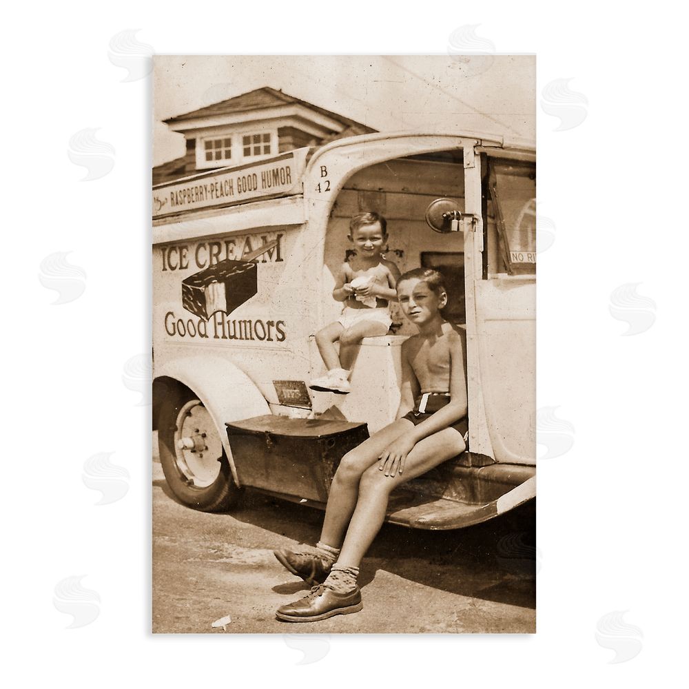 Grotto Studios Vintage Ice Cream Truck Stretched Canvas Wall Art