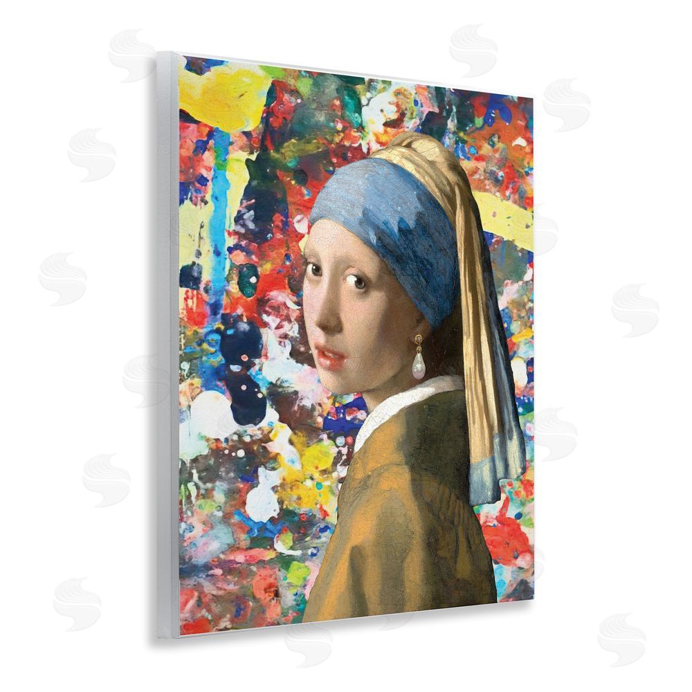 Grotto Studios Modern Splatter Iconic Pearl Earring Wall Plaque Art Print