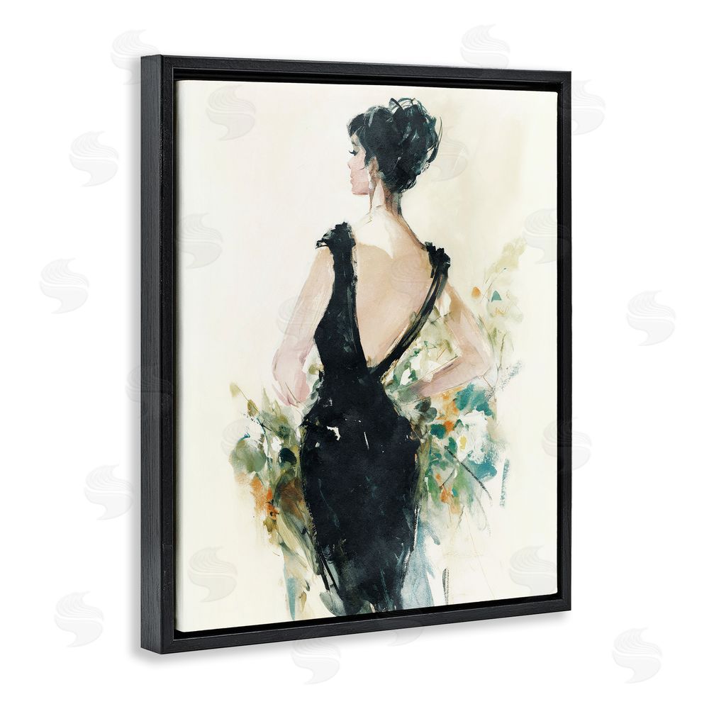 Svetlana Aleynikova Backless Reverie Gown Black Floating Frame Canvas Wall Art Print