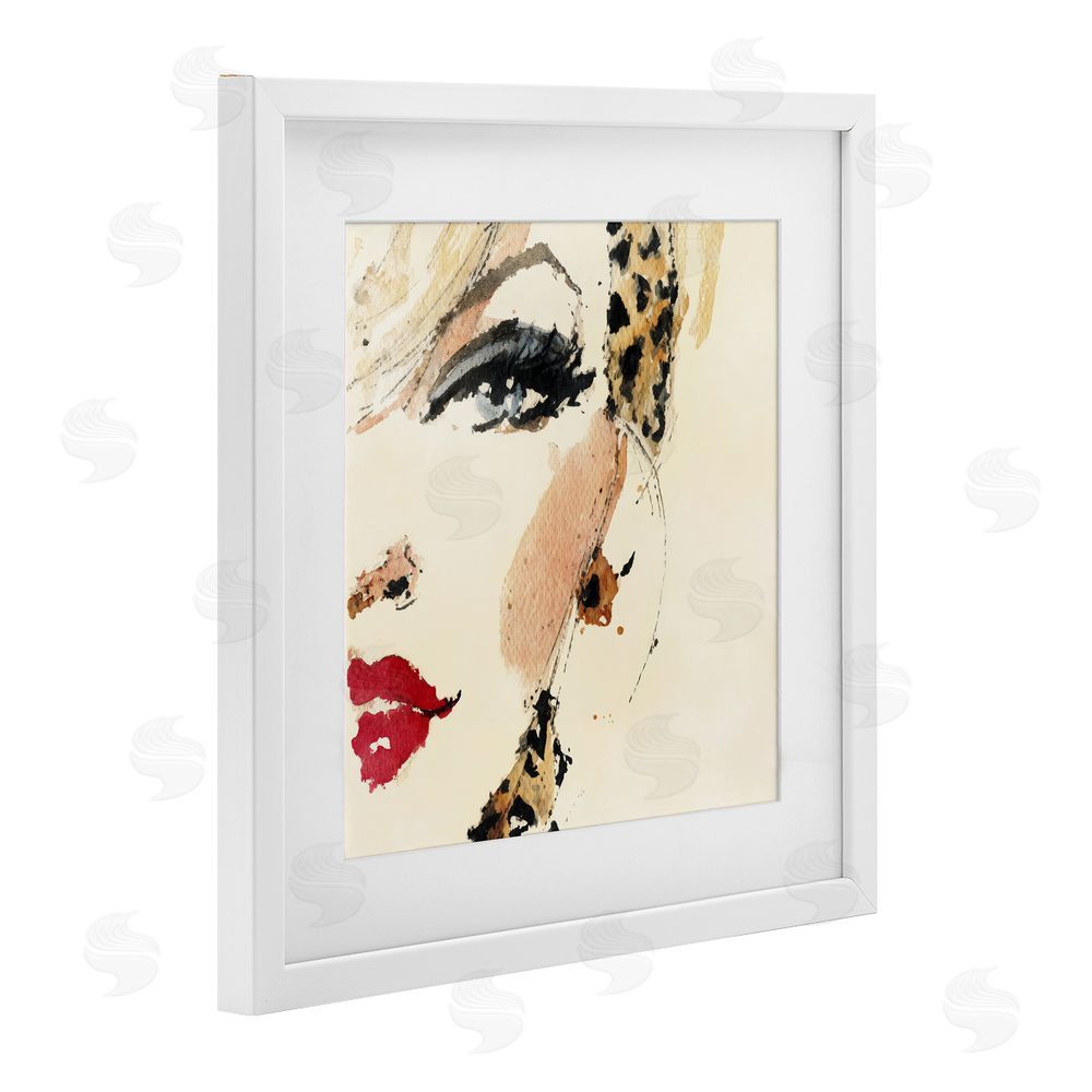 Svetlana Aleynikova Crimson Enigma Lipstick White Framed Print Under Glass Wall Art