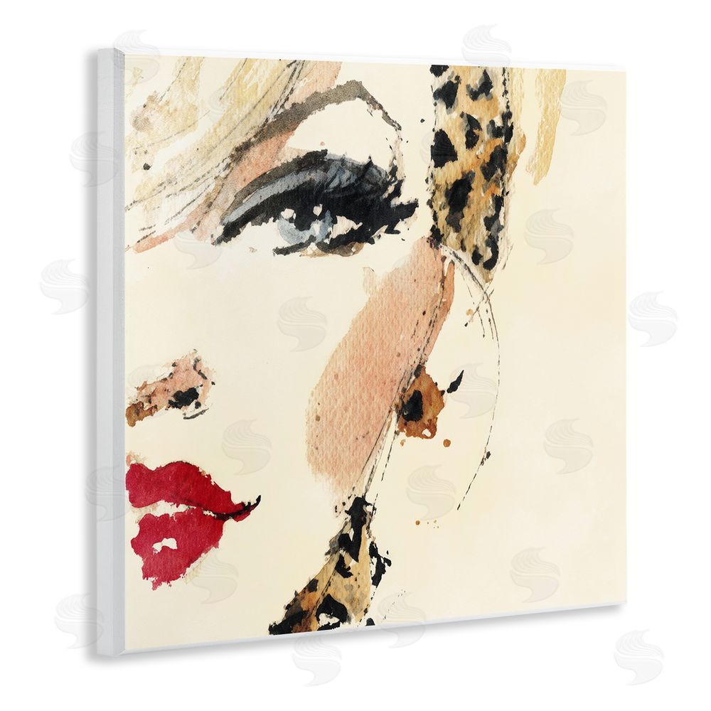 Svetlana Aleynikova Crimson Enigma Lipstick Wooden Wall Plaque Art Print