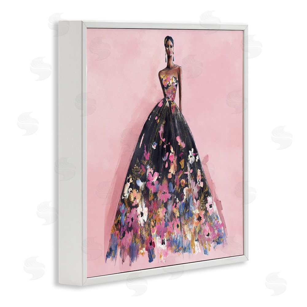 Svetlana Aleynikova Floral Reverie Gown White Framed Giclee Wall Art Print