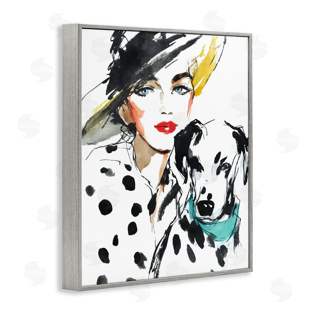 Svetlana Aleynikova Trendy Dalmatian Muse Gray Framed Giclee Wall Art Print