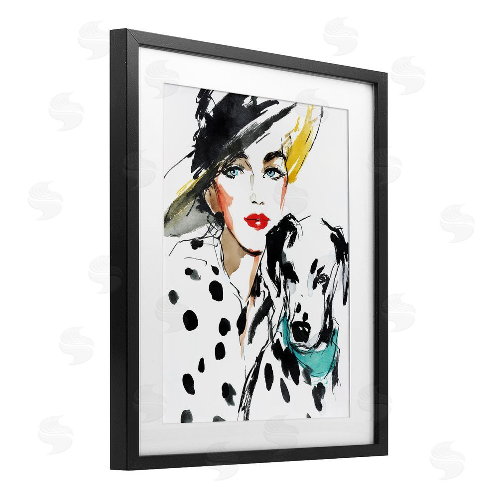 Svetlana Aleynikova Trendy Dalmatian Muse Black Framed Print Under Glass Wall Art