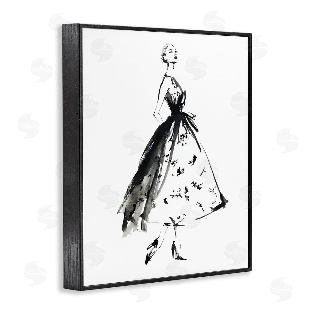 Svetlana Aleynikova Ethereal Couture Contour Black Framed Giclee Wall Art Print
