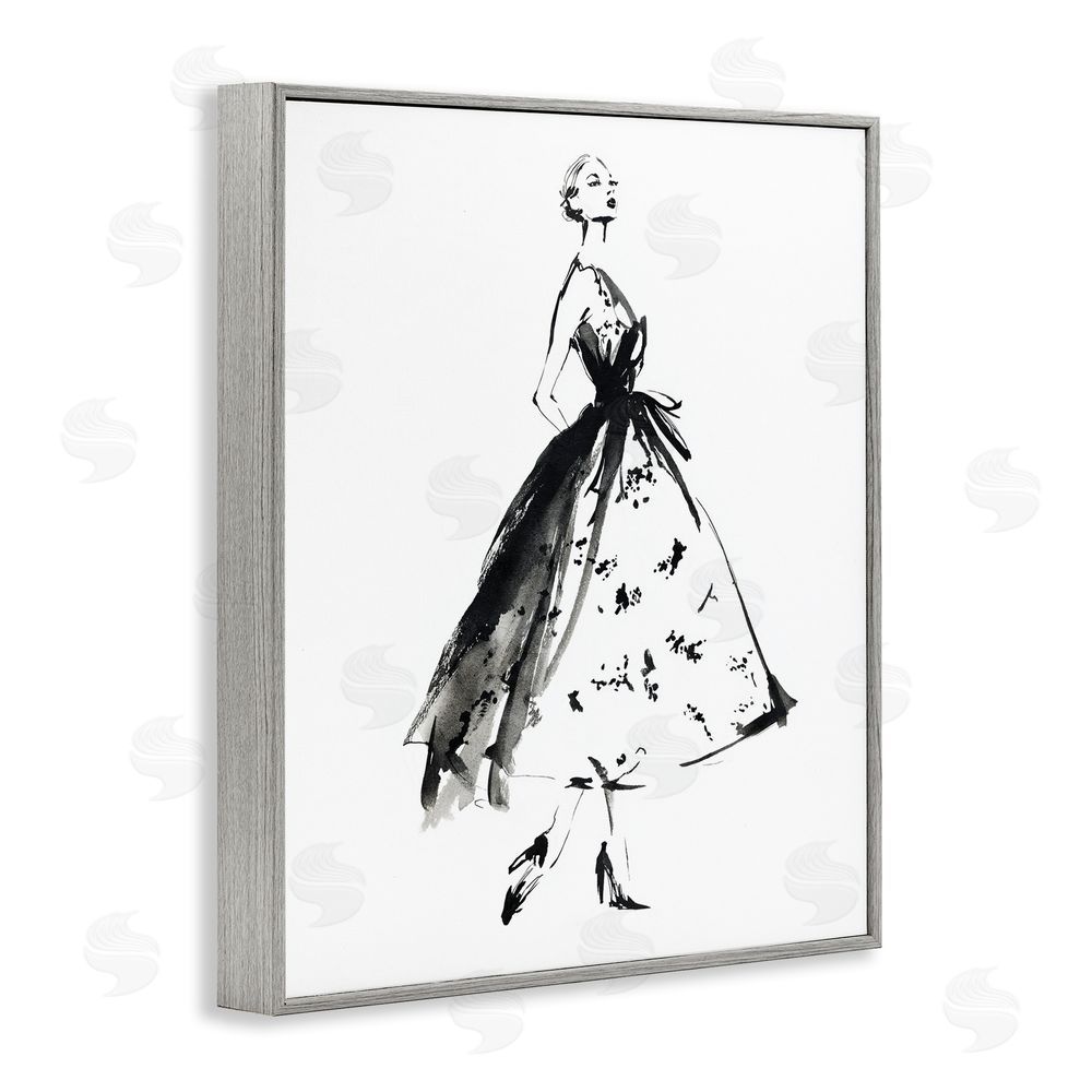 Svetlana Aleynikova Ethereal Couture Contour Gray Framed Giclee Wall Art Print