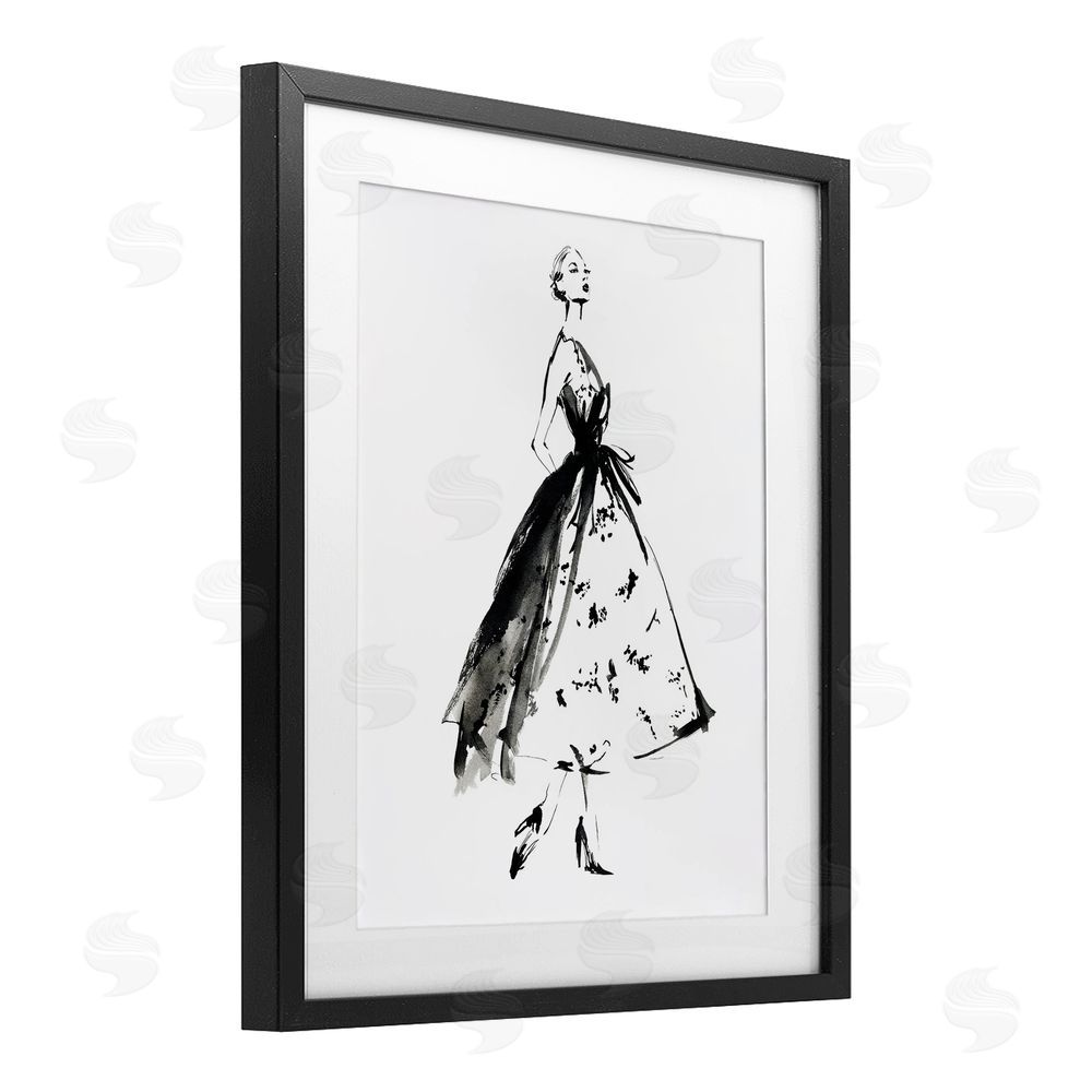 Svetlana Aleynikova Ethereal Couture Contour Black Framed Print Under Glass Wall Art