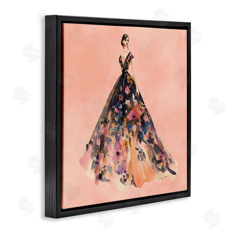 Svetlana Aleynikova Rose Gold Night Black Floating Frame Canvas Wall Art Print
