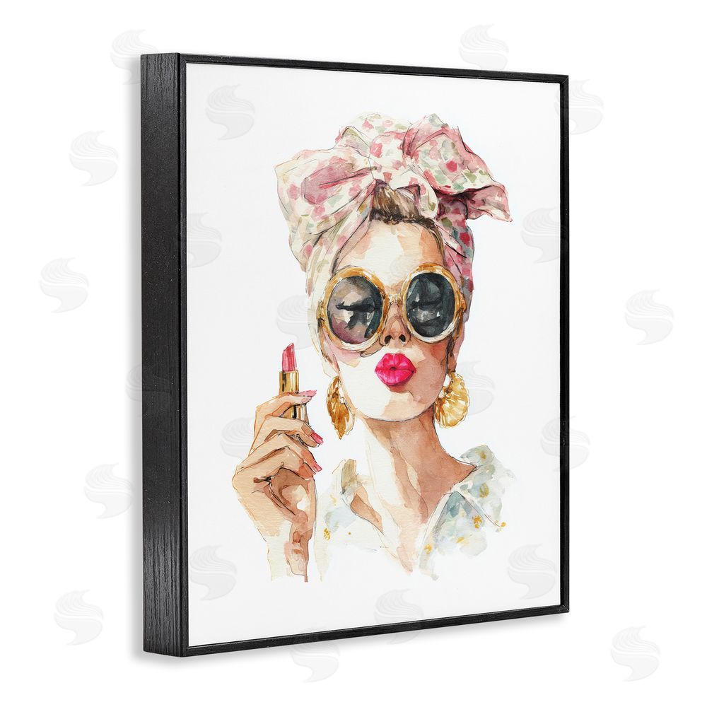 Svetlana Aleynikova Feminine Lipstick Spell Black Framed Giclee Wall Art Print