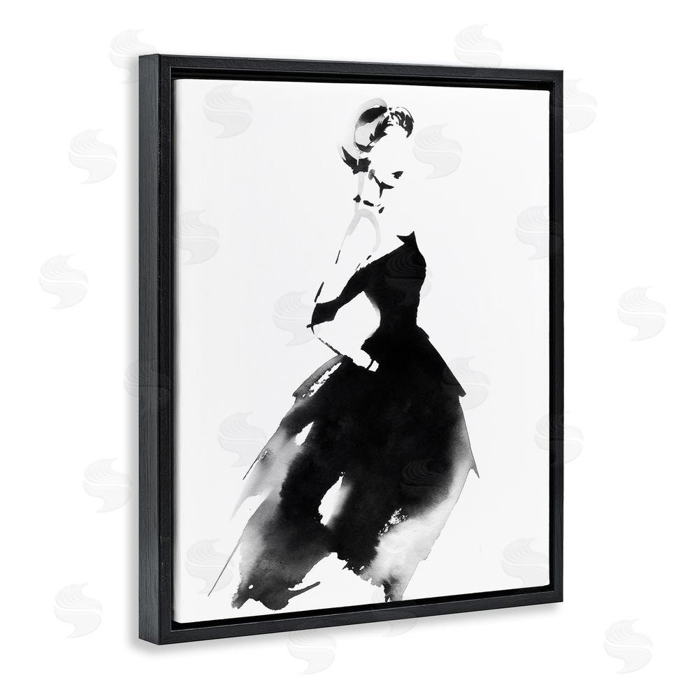 Svetlana Aleynikova Shadow Waltz Silhouette Black Floating Frame Canvas Wall Art Print