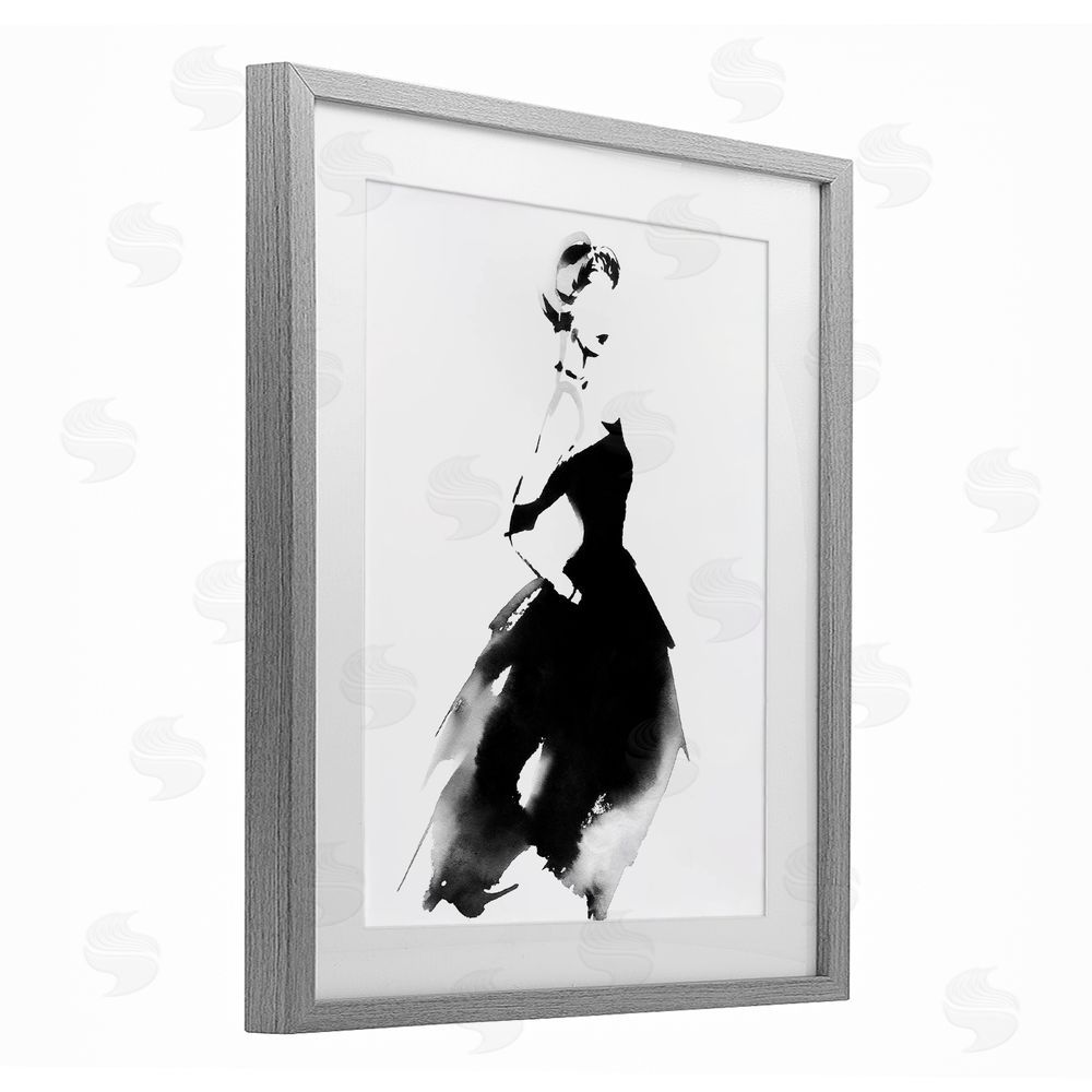 Svetlana Aleynikova Shadow Waltz Silhouette Gray Framed Print Under Glass Wall Art