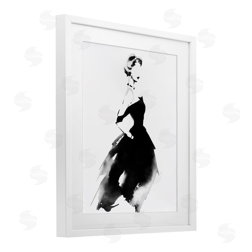 Svetlana Aleynikova Shadow Waltz Silhouette White Framed Print Under Glass Wall Art