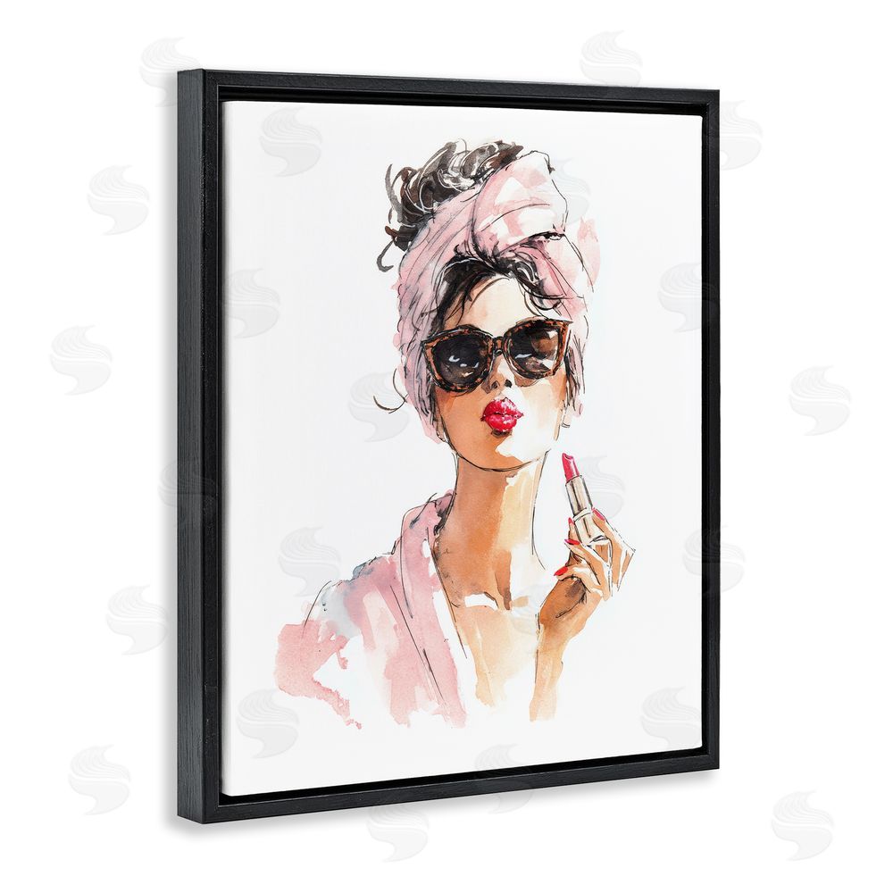 Svetlana Aleynikova Velour Secrets Lipstick Black Floating Frame Canvas Wall Art Print