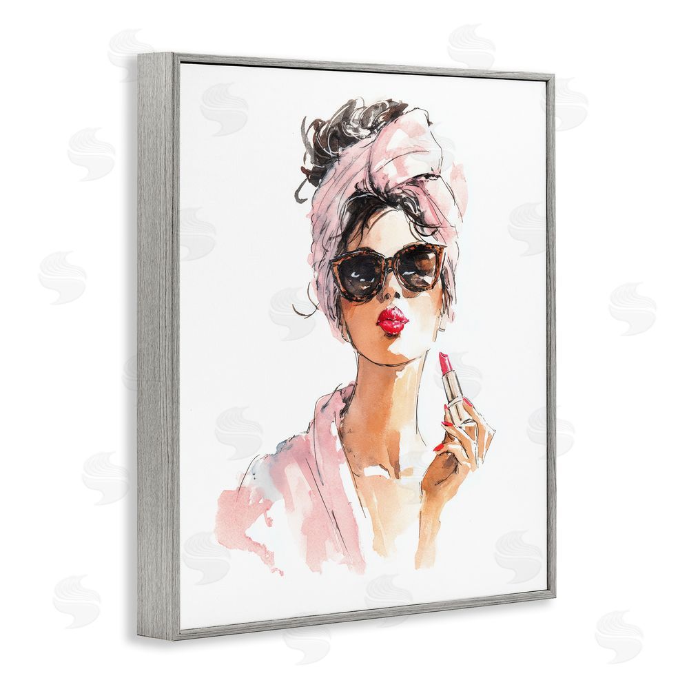 Svetlana Aleynikova Velour Secrets Lipstick Gray Framed Giclee Wall Art Print