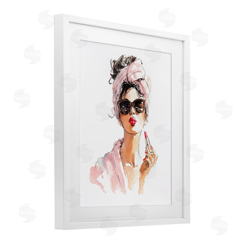 Svetlana Aleynikova Velour Secrets Lipstick White Framed Print Under Glass Wall Art
