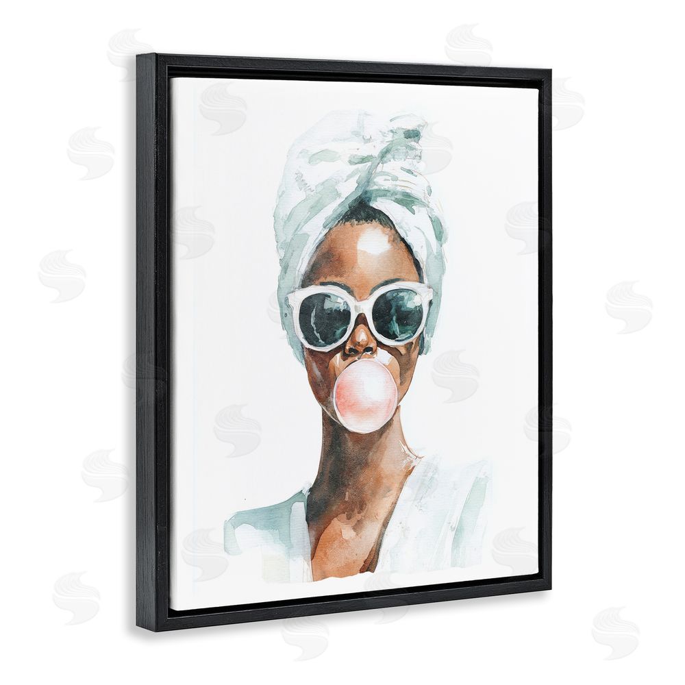 Svetlana Aleynikova Bubble Reverie Female Black Floating Frame Canvas Wall Art Print