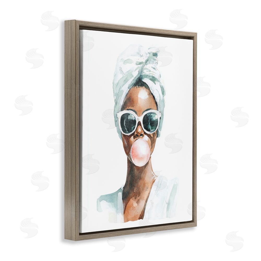 Svetlana Aleynikova Bubble Reverie Female Brown Floating Frame Canvas Wall Art Print